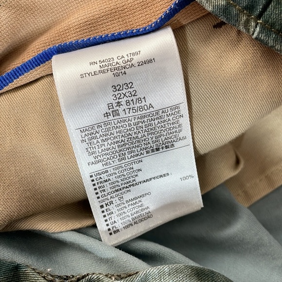 GAP Mens Green Floral Print Lived In Slim Fit Pant Size 32 - Picture 8 of 8